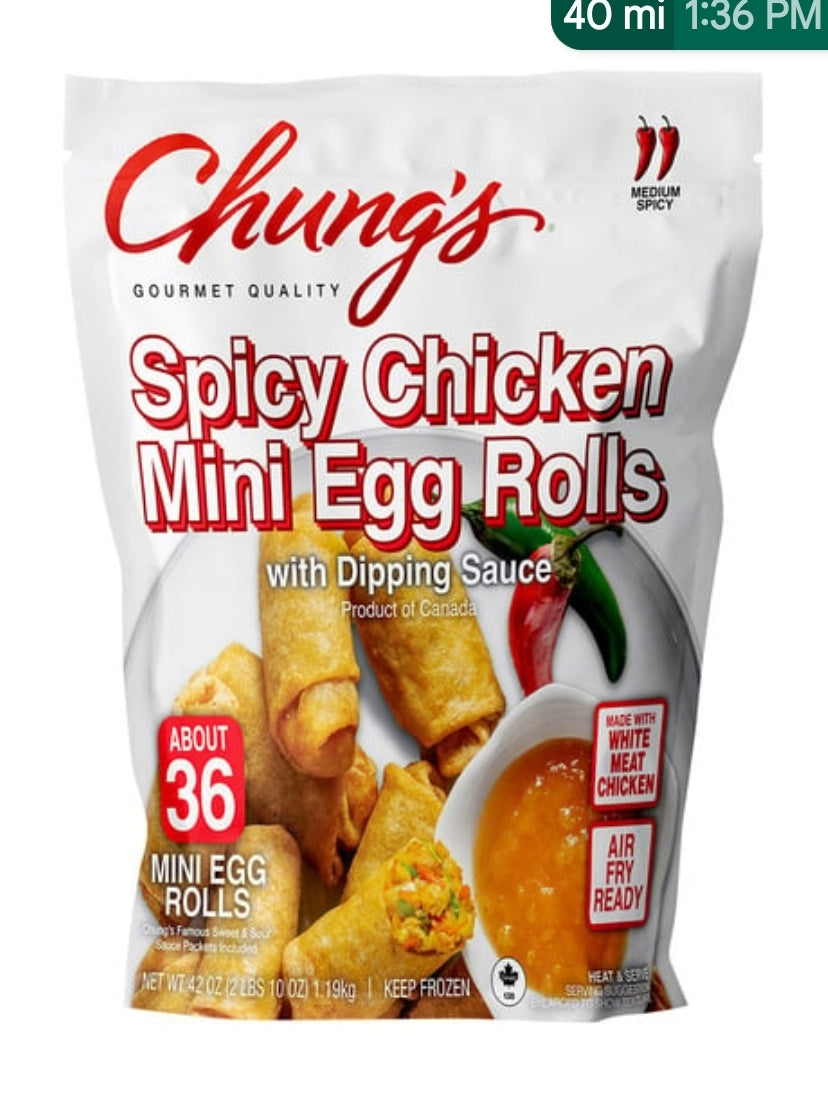 Spicy Mini Chicken Egg Rolls